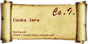 Csuka Imre névjegykártya
